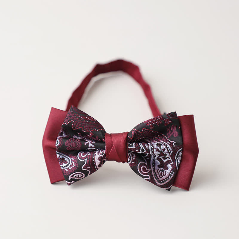 Men's Personality Paisley Double Layered Bow Tie - Style #4 - image 8