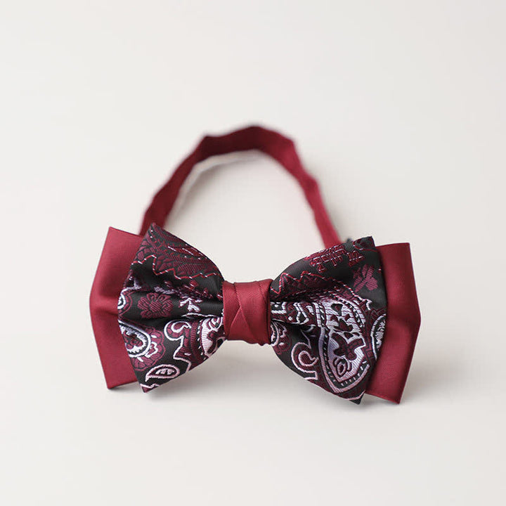 Men's Personality Paisley Double Layered Bow Tie - Style #4 - image 8