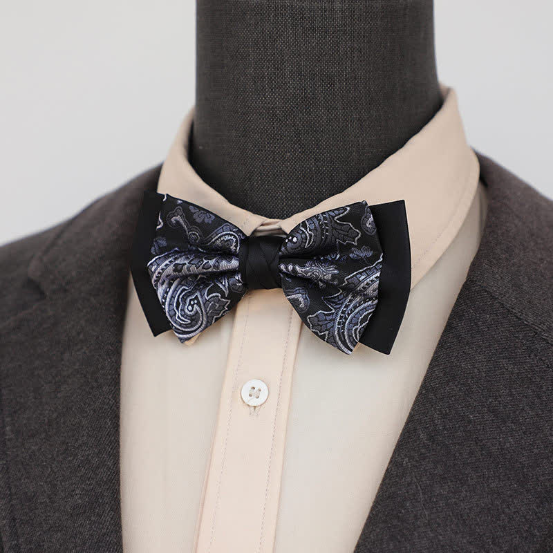 Men's Personality Paisley Double Layered Bow Tie - image 6
