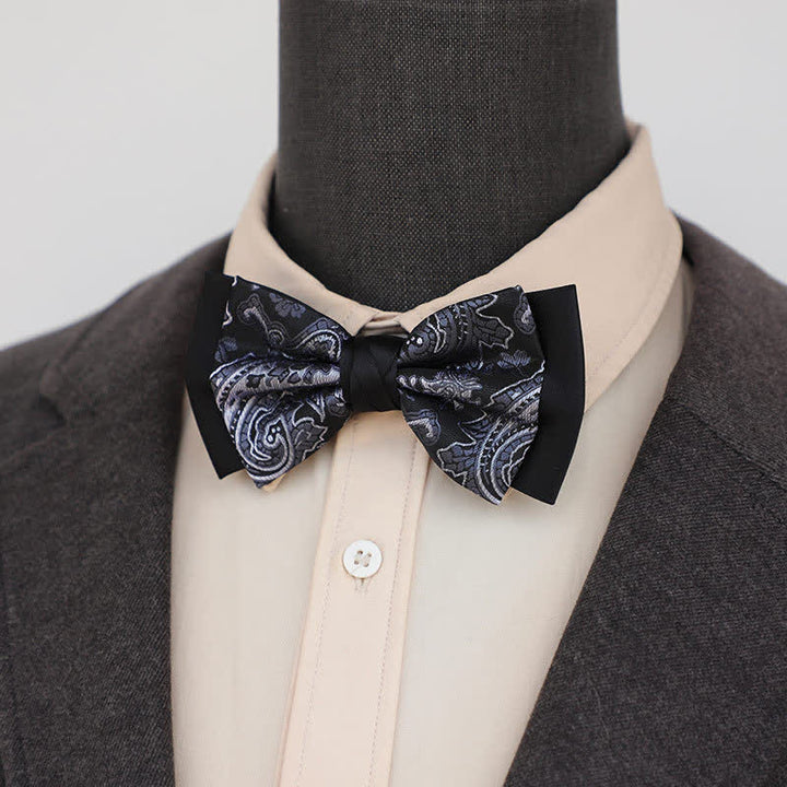 Men's Personality Paisley Double Layered Bow Tie - image 6