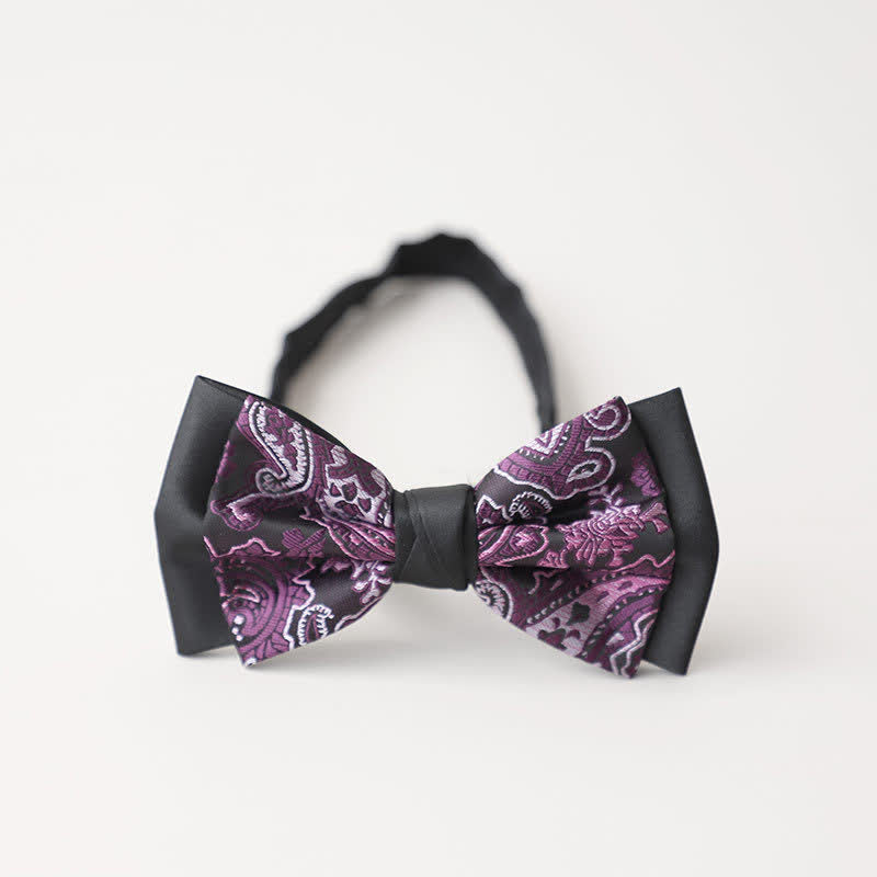 Men's Personality Paisley Double Layered Bow Tie - Style #3 - image 7