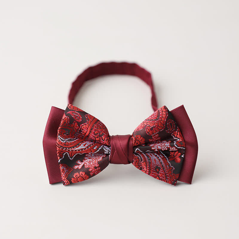 Men's Personality Paisley Double Layered Bow Tie - Style #12 - image 16