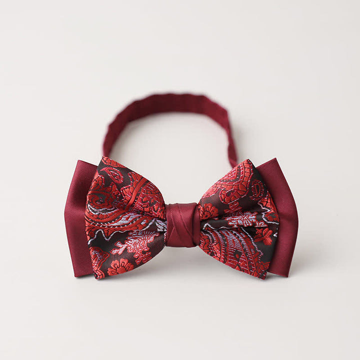 Men's Personality Paisley Double Layered Bow Tie - Style #12 - image 16