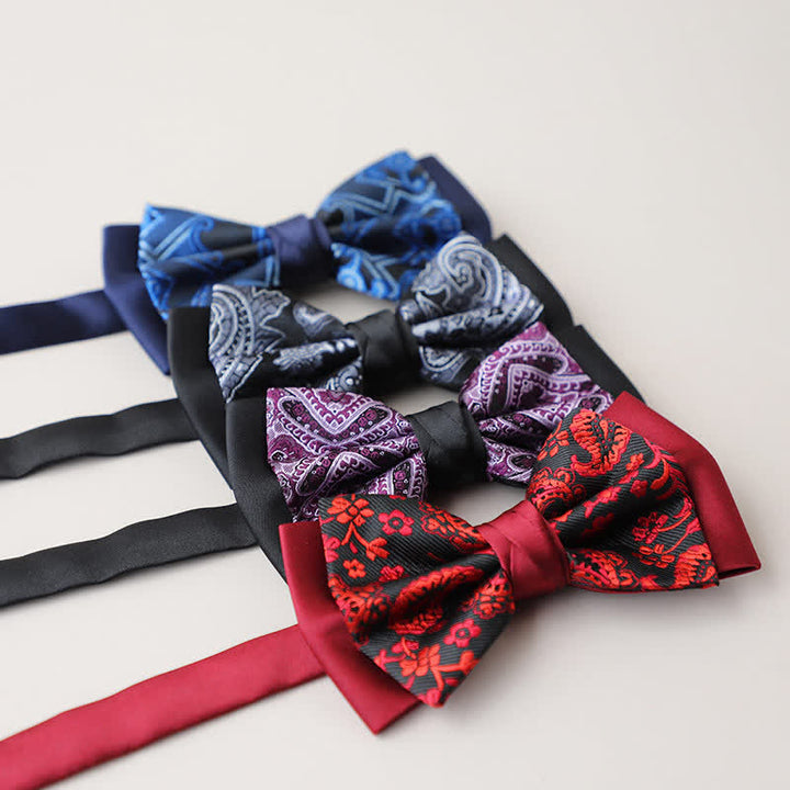 Men's Personality Paisley Double Layered Bow Tie - image 3