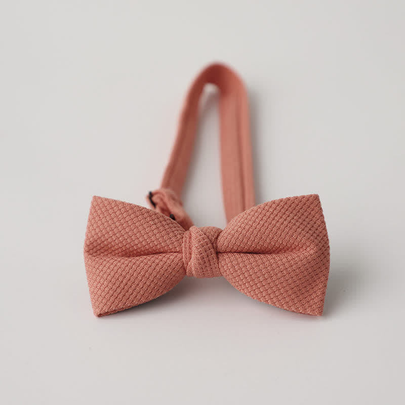 Men's Morandi Theme Solid Color Bow Tie - DarkSalmon - image 15