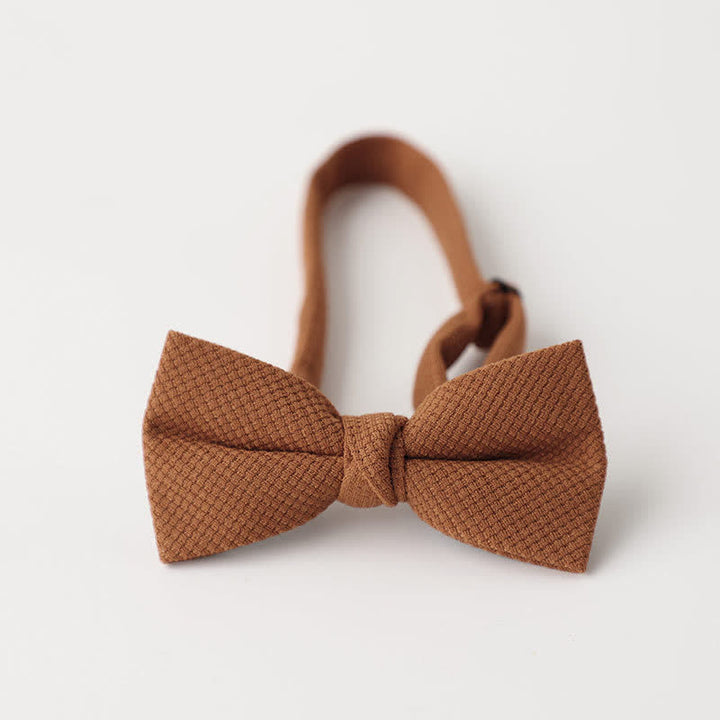 Men's Morandi Theme Solid Color Bow Tie - Chocolate - image 9