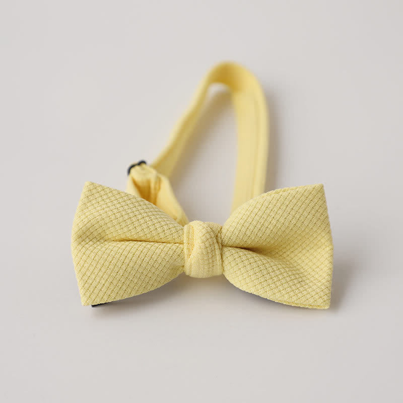 Men's Morandi Theme Solid Color Bow Tie - Yellow - image 13