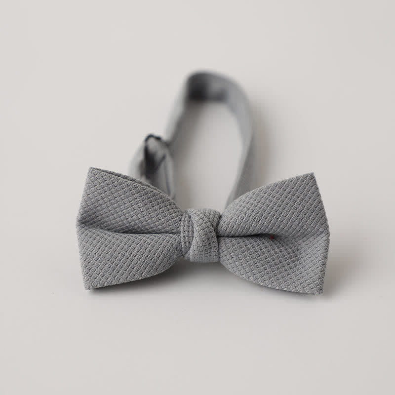 Men's Morandi Theme Solid Color Bow Tie - Gray - image 7