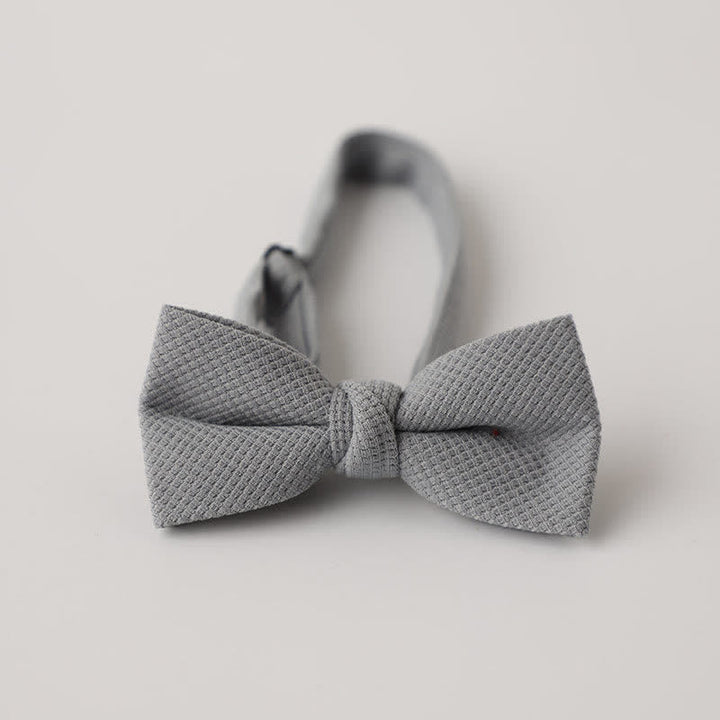 Men's Morandi Theme Solid Color Bow Tie - Gray - image 7