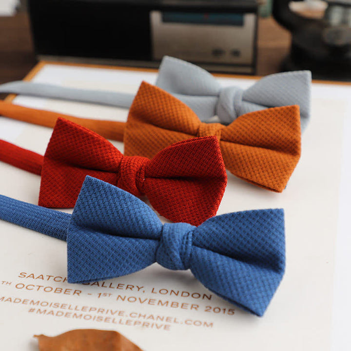 Men's Morandi Theme Solid Color Bow Tie - image 1
