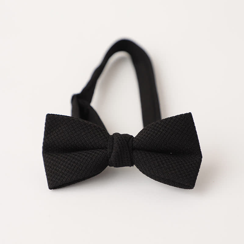 Men's Morandi Theme Solid Color Bow Tie - Black - image 5