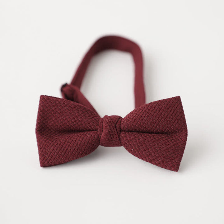 Men's Morandi Theme Solid Color Bow Tie - Dark Red - image 2