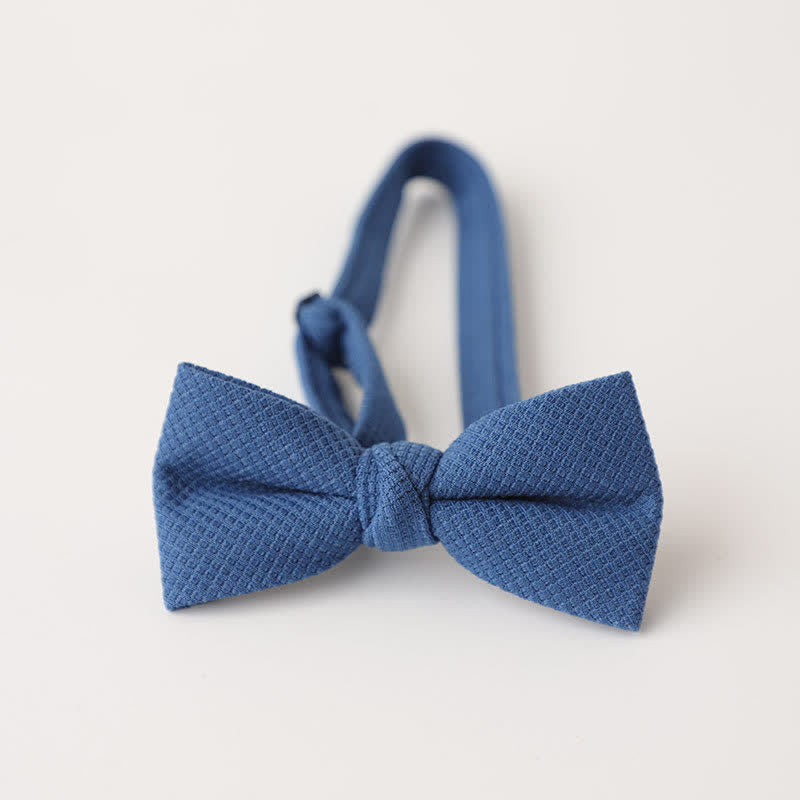 Men's Morandi Theme Solid Color Bow Tie - Blue - image 6