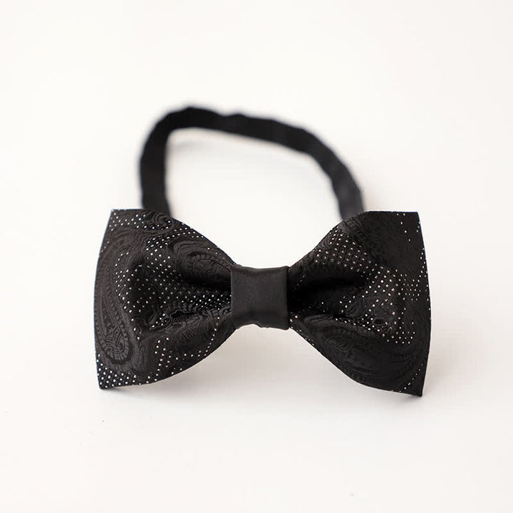 Men's Noble Black Micro Pattern Bow Tie - Style #2 - image 4