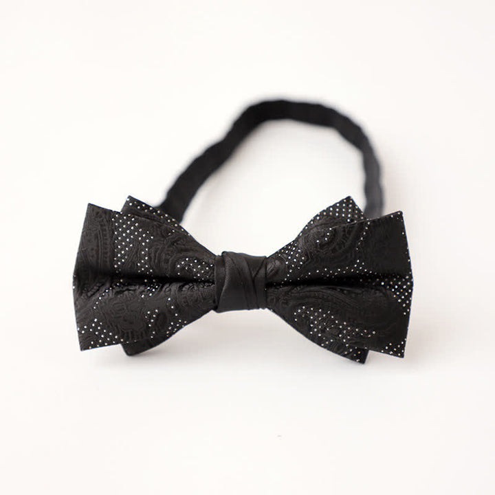 Men's Noble Black Micro Pattern Bow Tie - Style #4 - image 6