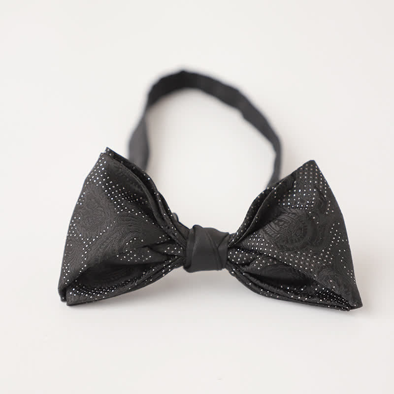 Men's Noble Black Micro Pattern Bow Tie - Style #1 - image 2