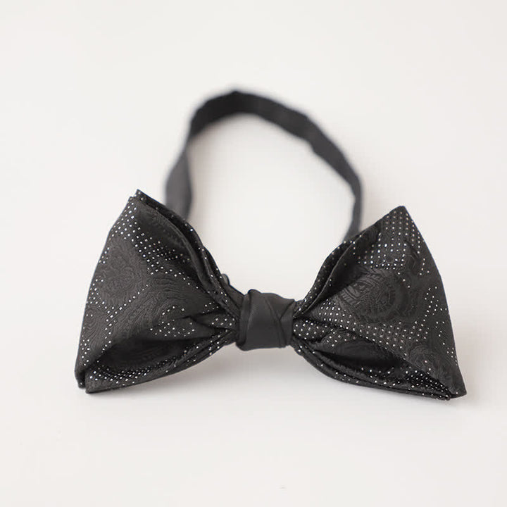 Men's Noble Black Micro Pattern Bow Tie - Style #1 - image 2