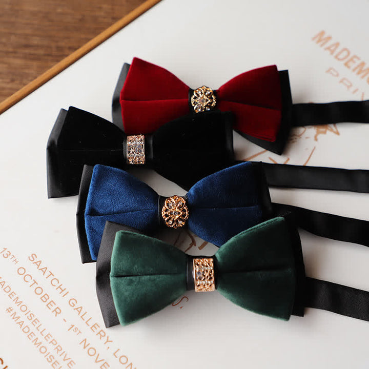 Men's Luxury Velvet Rhinestone Inlaid Wedding Bow Tie - image 0