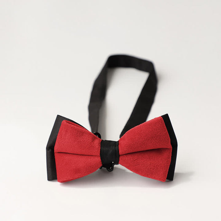 Men's Luxury Velvet Rhinestone Inlaid Wedding Bow Tie - Style #4 - Red - image 21