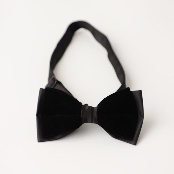 Men's Luxury Velvet Rhinestone Inlaid Wedding Bow Tie - Style #4 - Black - image 9