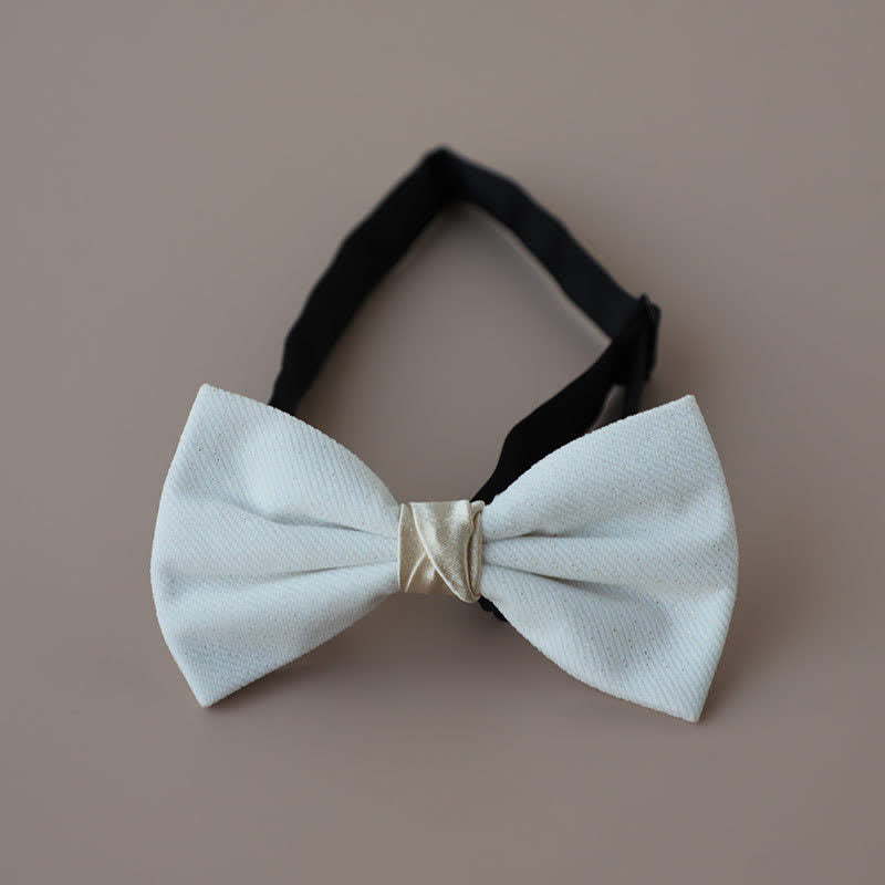 Men's Sweet Candy Color Two Tone Bow Tie - White - image 10