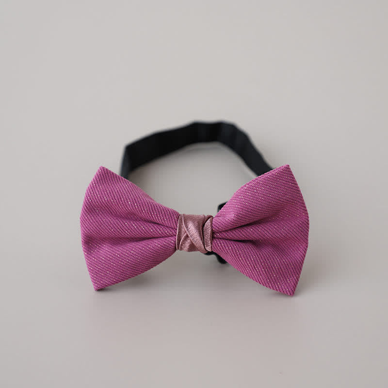 Men's Sweet Candy Color Two Tone Bow Tie - DeepPink - image 5