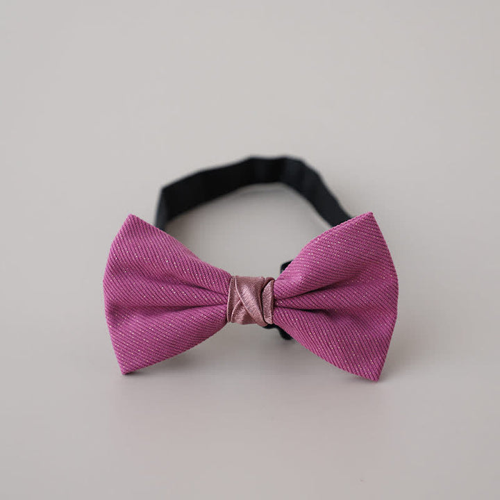 Men's Sweet Candy Color Two Tone Bow Tie - DeepPink - image 5