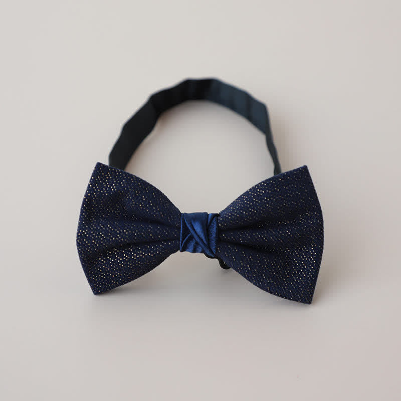 Men's Sweet Candy Color Two Tone Bow Tie - Navy - image 11