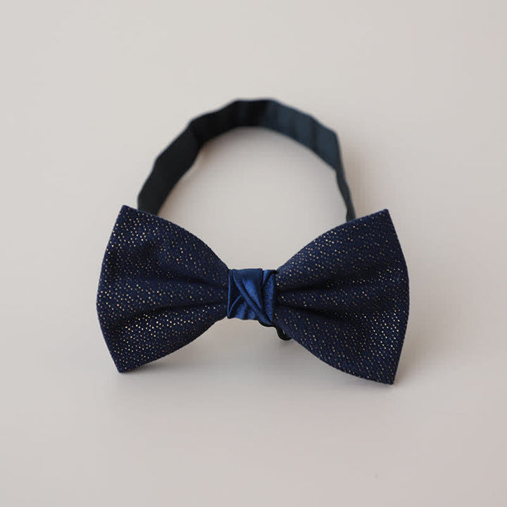 Men's Sweet Candy Color Two Tone Bow Tie - Navy - image 11