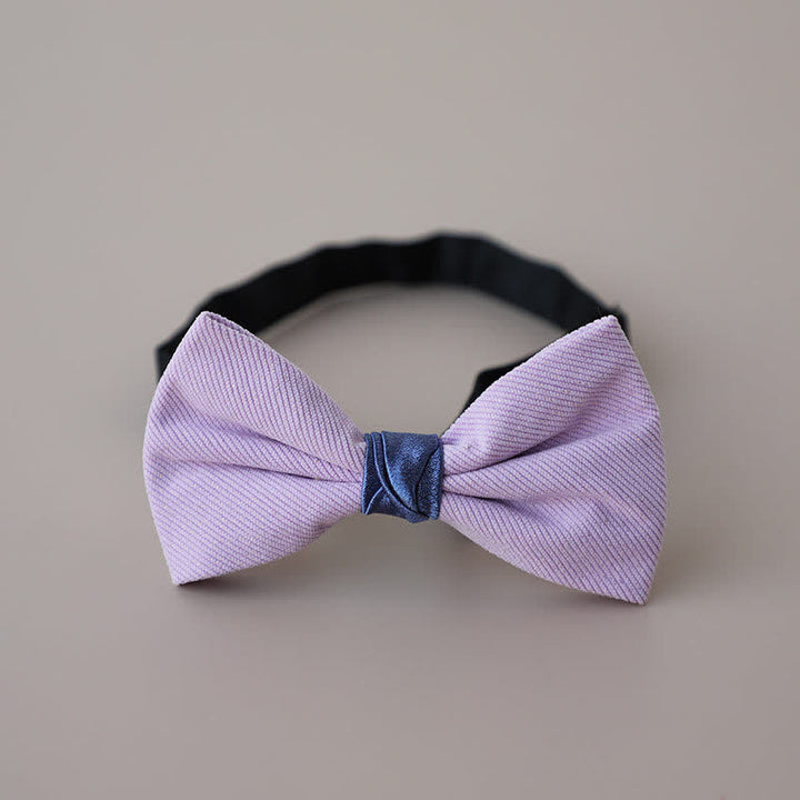 Men's Sweet Candy Color Two Tone Bow Tie - Violet - image 8