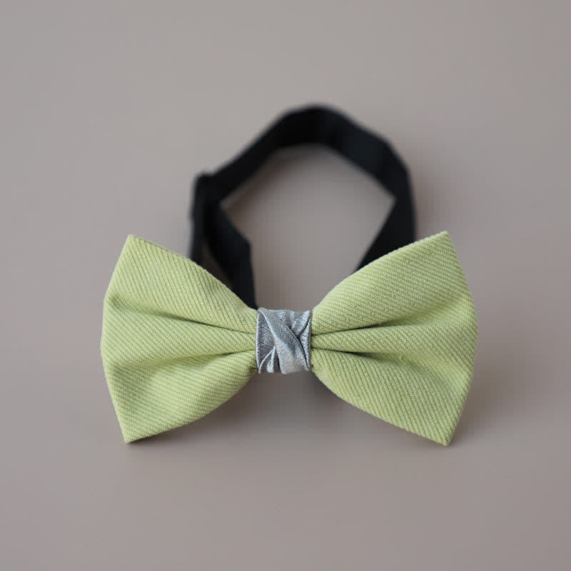 Men's Sweet Candy Color Two Tone Bow Tie - PaleGreen - image 4