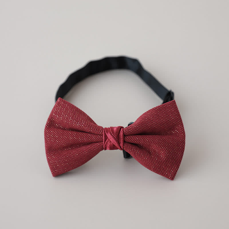 Men's Sweet Candy Color Two Tone Bow Tie - DarkRed - image 6