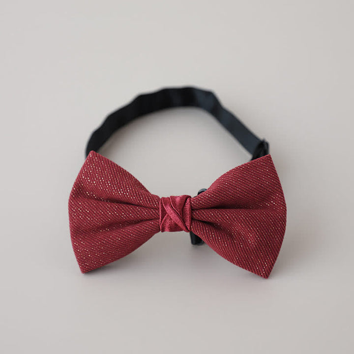 Men's Sweet Candy Color Two Tone Bow Tie - DarkRed - image 6