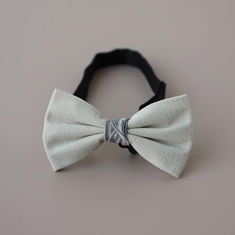 Men's Sweet Candy Color Two Tone Bow Tie - Beige - image 9
