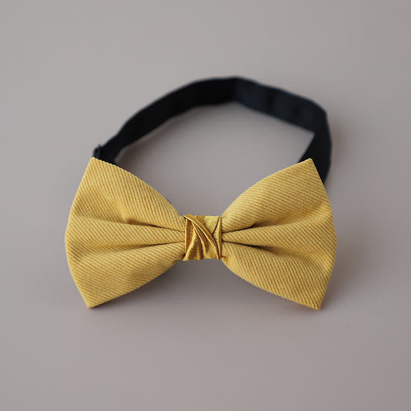 Men's Sweet Candy Color Two Tone Bow Tie - Yellow - image 7