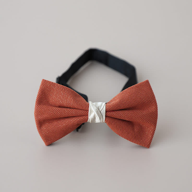 Men's Sweet Candy Color Two Tone Bow Tie - DarkOrange - image 2