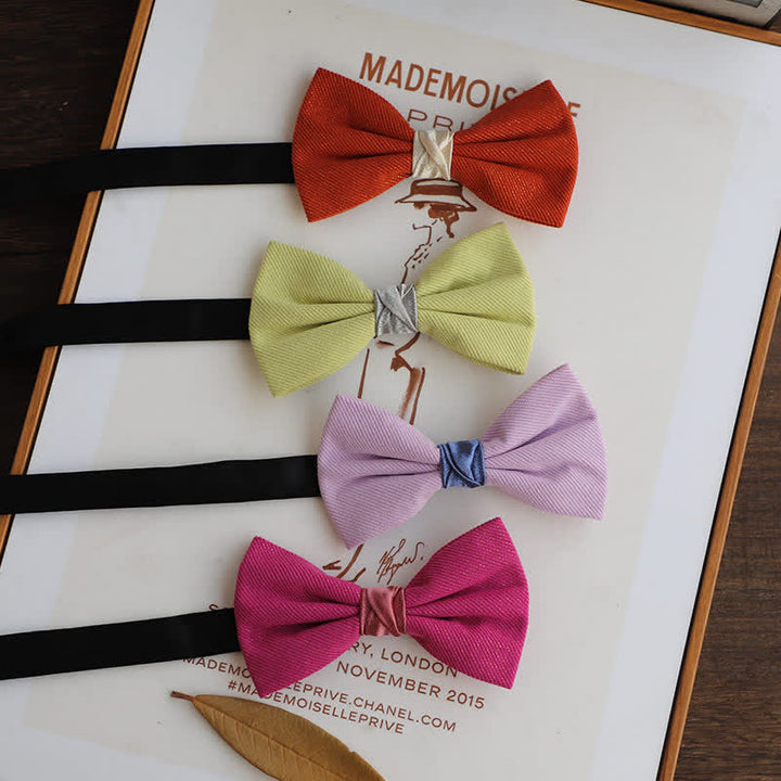 Men's Sweet Candy Color Two Tone Bow Tie - image 0