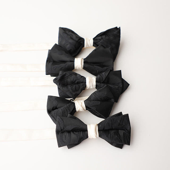 Men's Elegant Black Match White Bow Tie - image 0