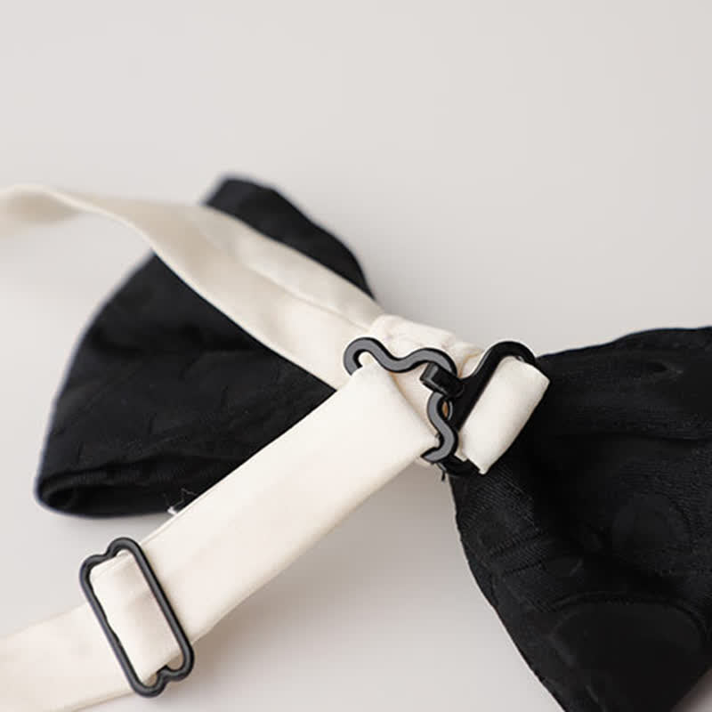 Men's Elegant Black Match White Bow Tie - image 3