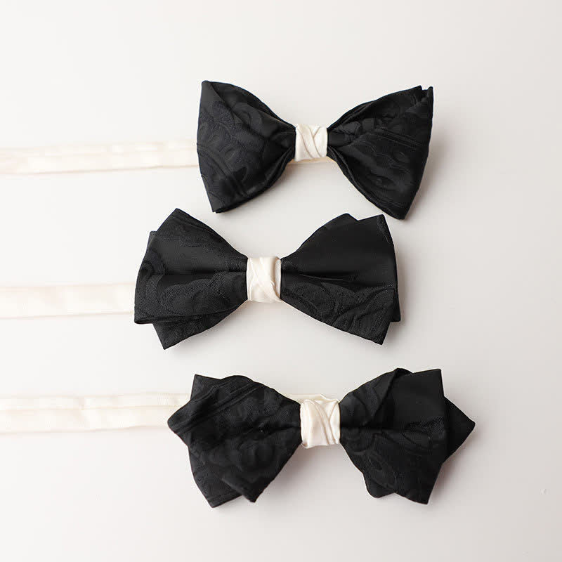 Men's Elegant Black Match White Bow Tie - image 5