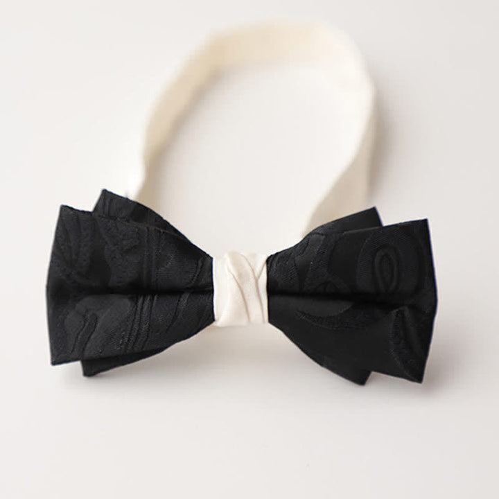Men's Elegant Black Match White Bow Tie - Style #3 - image 9
