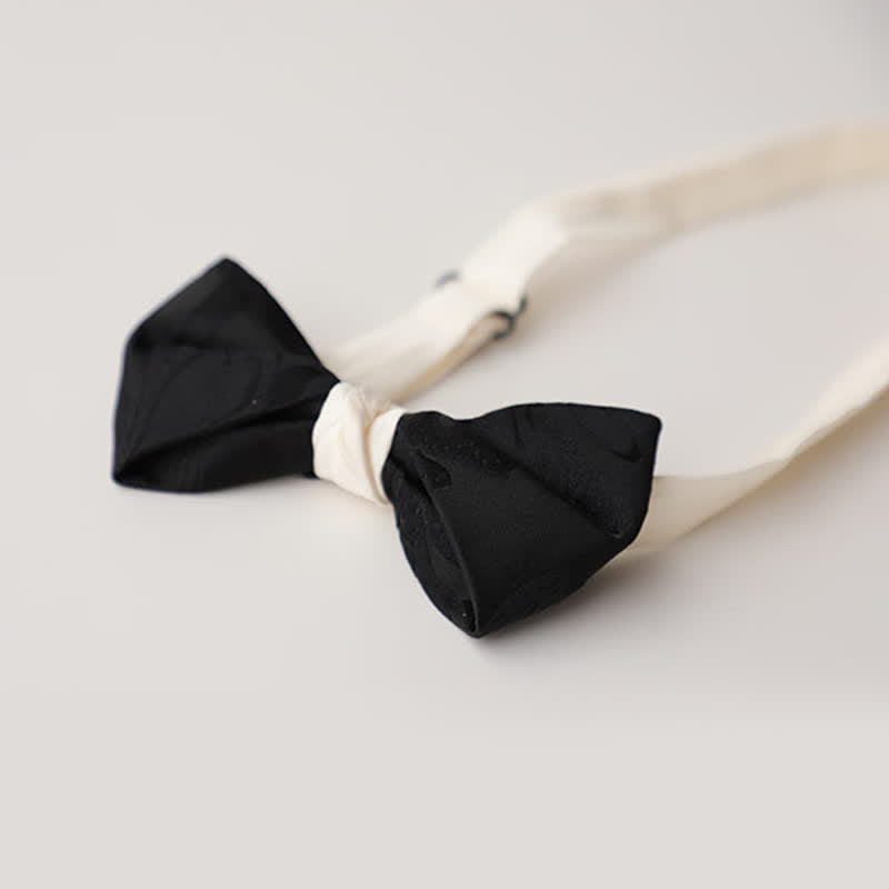 Men's Elegant Black Match White Bow Tie - image 16