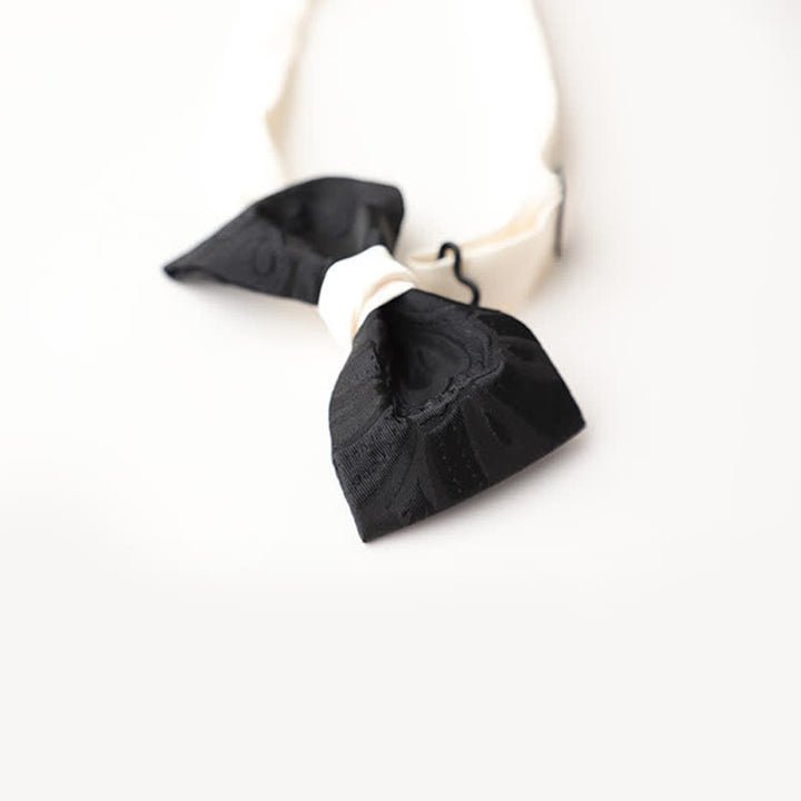 Men's Elegant Black Match White Bow Tie - image 14