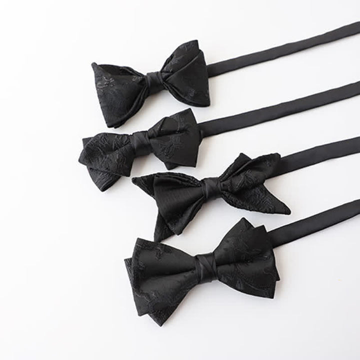 Men's Gentleman Black Delicate Pattern Bow Tie - image 0