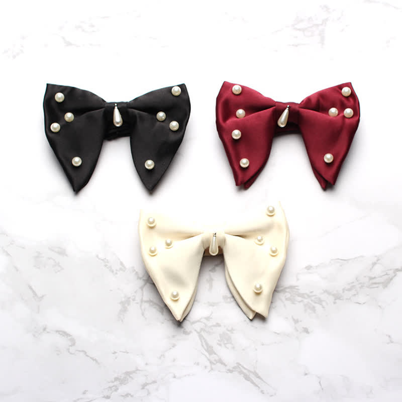 Men's Stylish Pearl Oversized Pointed Bow Tie - image 0