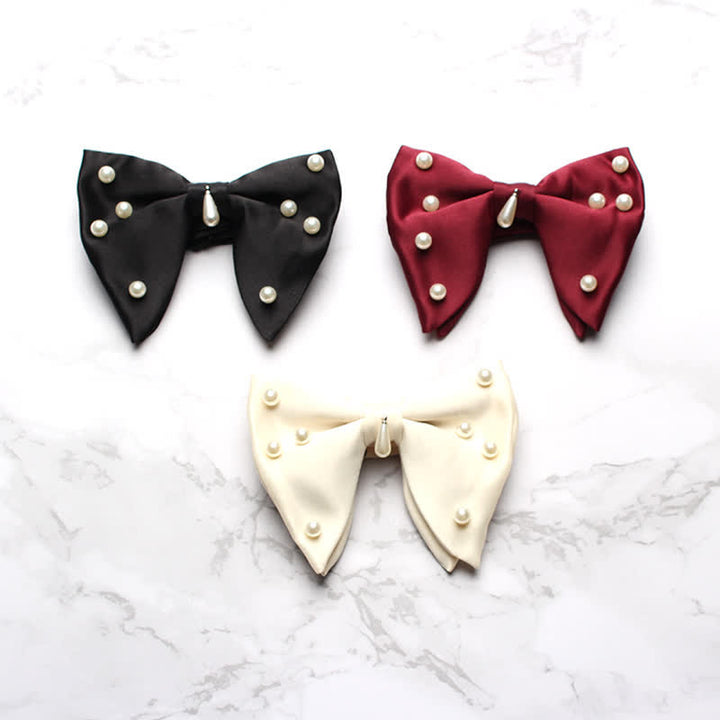 Men's Stylish Pearl Oversized Pointed Bow Tie - image 0