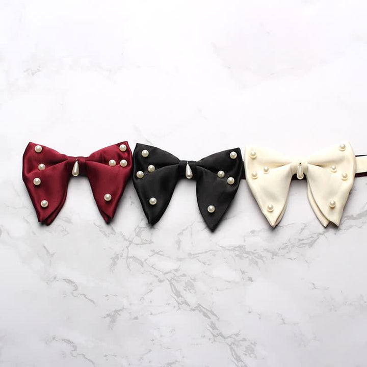 Men's Stylish Pearl Oversized Pointed Bow Tie - image 3