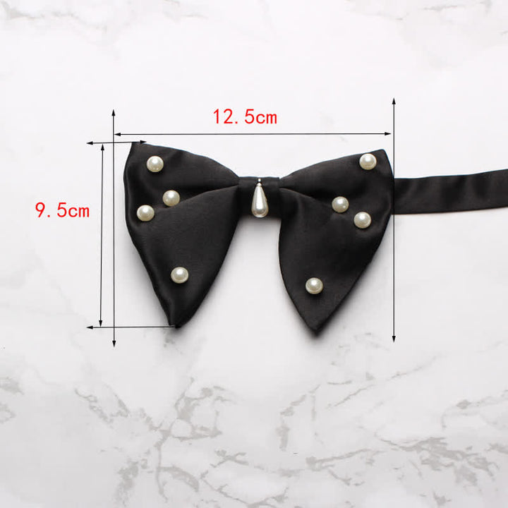 Men's Stylish Pearl Oversized Pointed Bow Tie - image 2