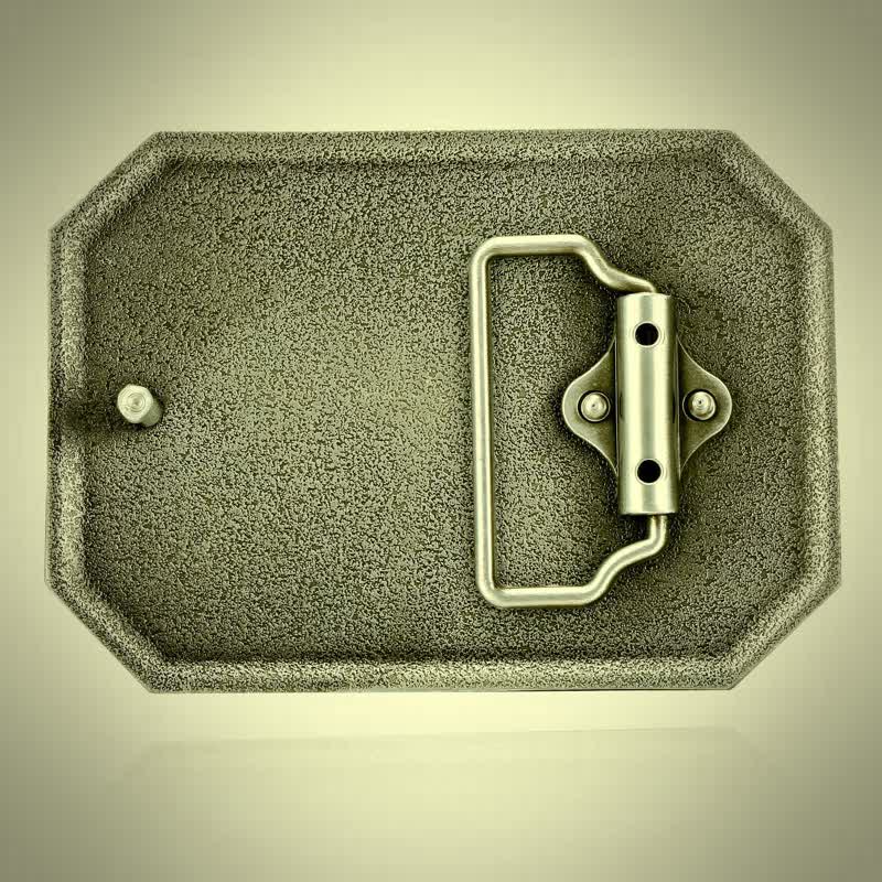 Men's DIY Simple Longhorn Bull Head Buckle Leather Belt - image 4