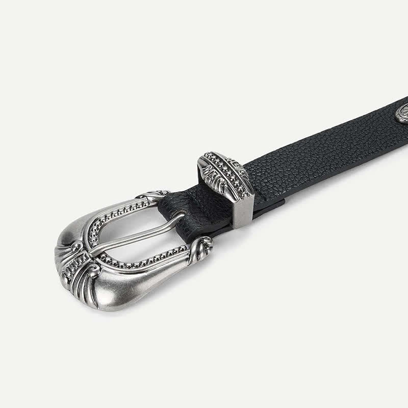 Women's Palace Style Concho Rivet Leather Belt - image 2